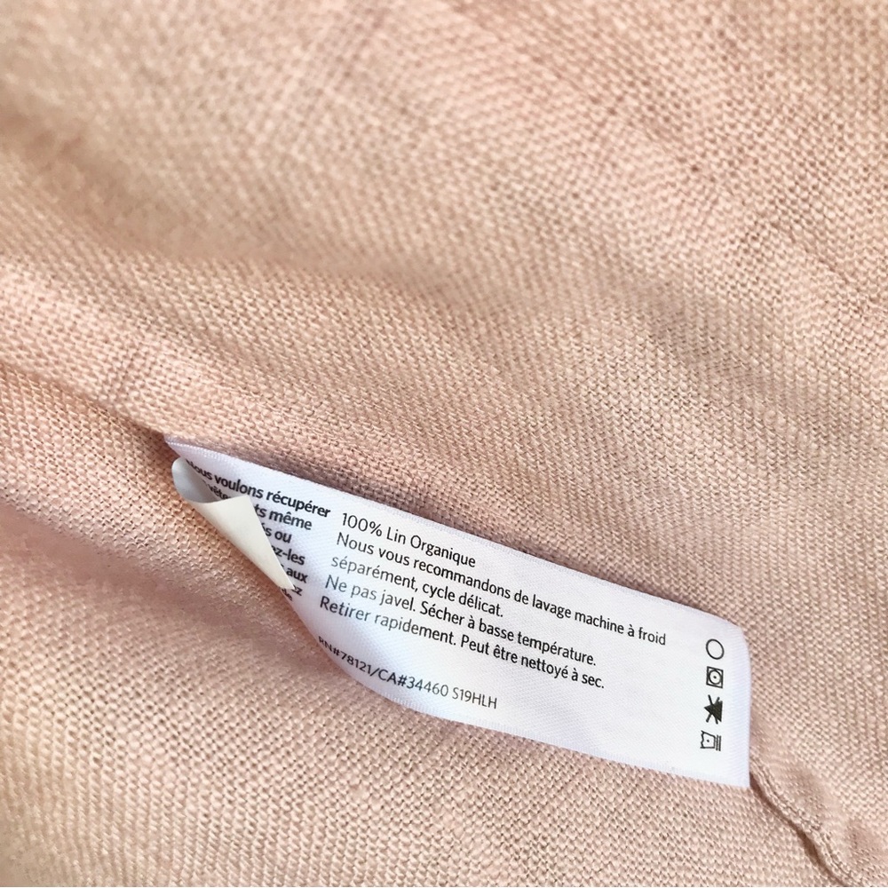 Eileen Fisher Organic Linen Blush Pink Shawl Collar Open Front Jacket Blazer S - Picture 5 of 10